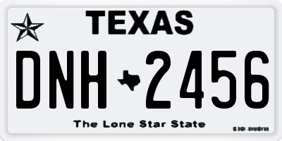 TX license plate DNH2456