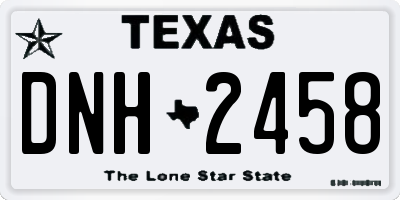 TX license plate DNH2458