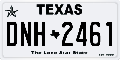 TX license plate DNH2461