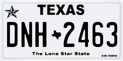 TX license plate DNH2463
