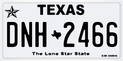 TX license plate DNH2466