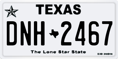 TX license plate DNH2467