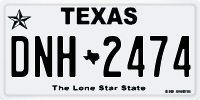 TX license plate DNH2474
