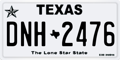 TX license plate DNH2476
