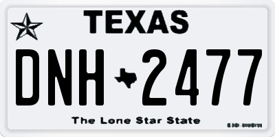 TX license plate DNH2477