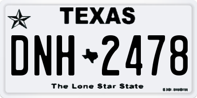 TX license plate DNH2478