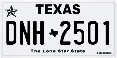 TX license plate DNH2501