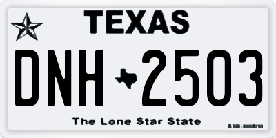 TX license plate DNH2503
