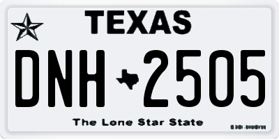 TX license plate DNH2505