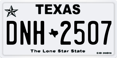 TX license plate DNH2507