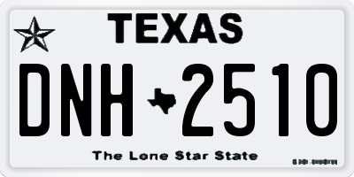 TX license plate DNH2510