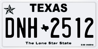TX license plate DNH2512