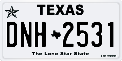 TX license plate DNH2531