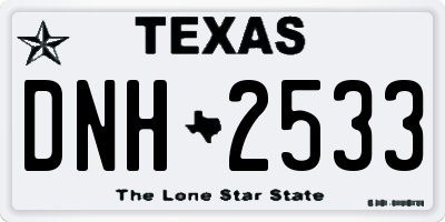 TX license plate DNH2533