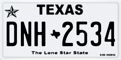 TX license plate DNH2534