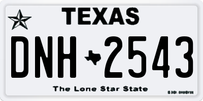 TX license plate DNH2543