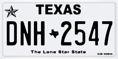 TX license plate DNH2547