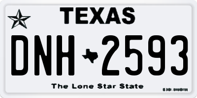 TX license plate DNH2593