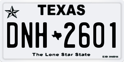 TX license plate DNH2601