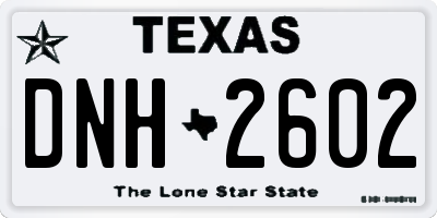 TX license plate DNH2602