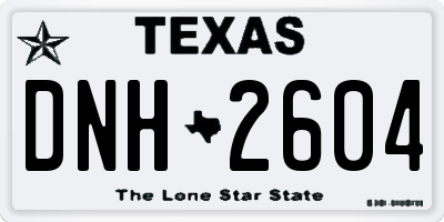 TX license plate DNH2604