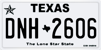 TX license plate DNH2606