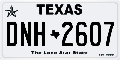 TX license plate DNH2607