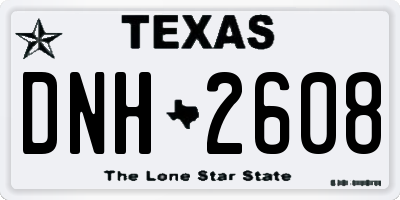 TX license plate DNH2608