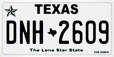 TX license plate DNH2609
