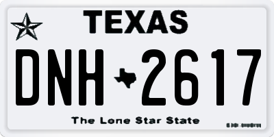 TX license plate DNH2617