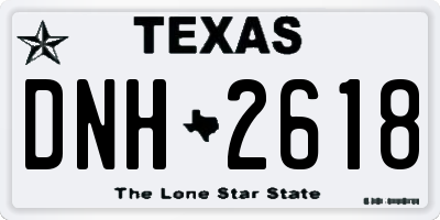 TX license plate DNH2618