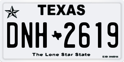 TX license plate DNH2619