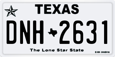 TX license plate DNH2631