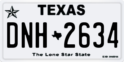 TX license plate DNH2634