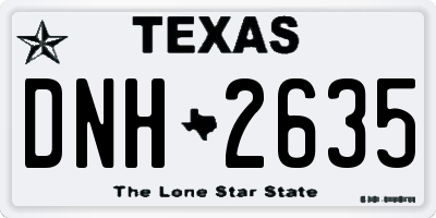 TX license plate DNH2635