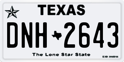 TX license plate DNH2643