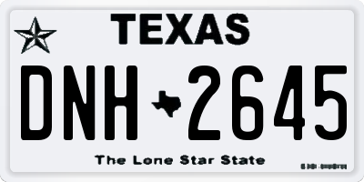 TX license plate DNH2645