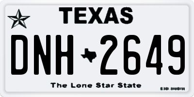 TX license plate DNH2649