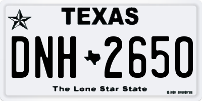 TX license plate DNH2650