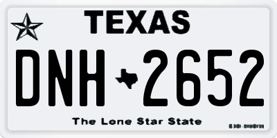 TX license plate DNH2652