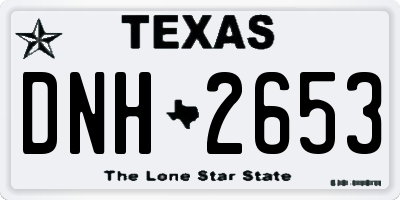 TX license plate DNH2653