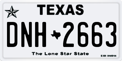 TX license plate DNH2663