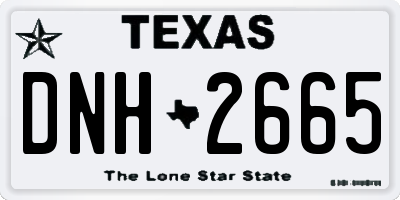 TX license plate DNH2665