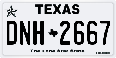 TX license plate DNH2667
