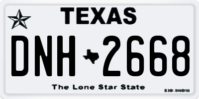 TX license plate DNH2668