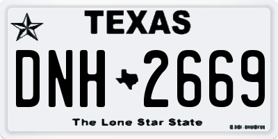 TX license plate DNH2669