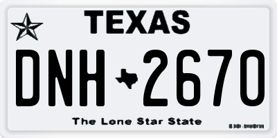 TX license plate DNH2670