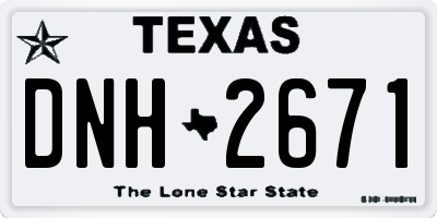 TX license plate DNH2671