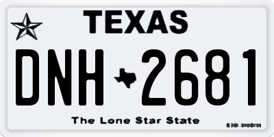 TX license plate DNH2681