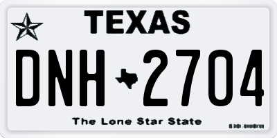 TX license plate DNH2704